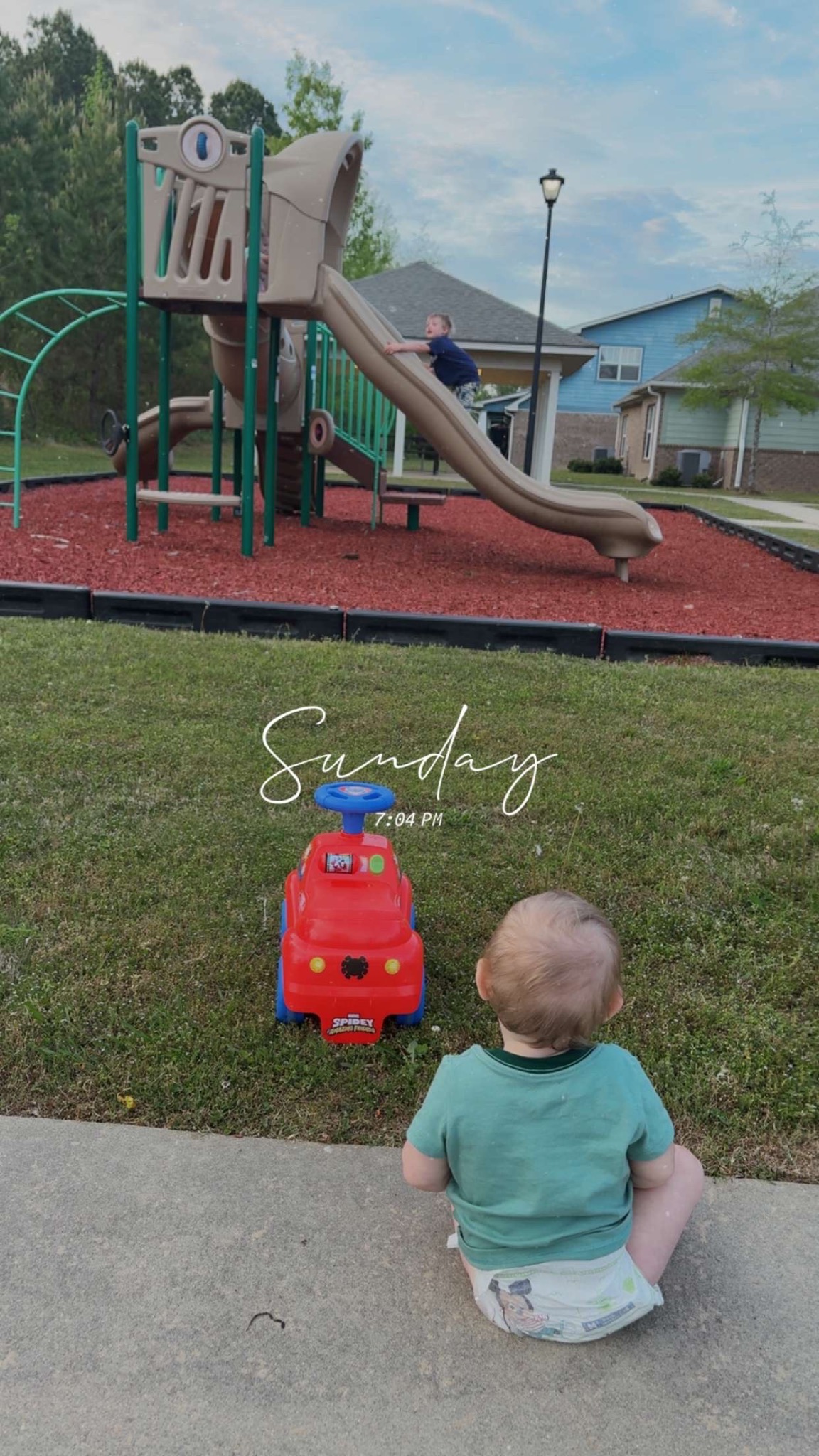 Sunday evening at the park watching my boys play